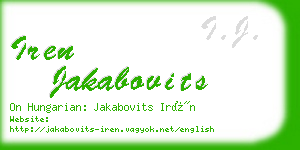 iren jakabovits business card